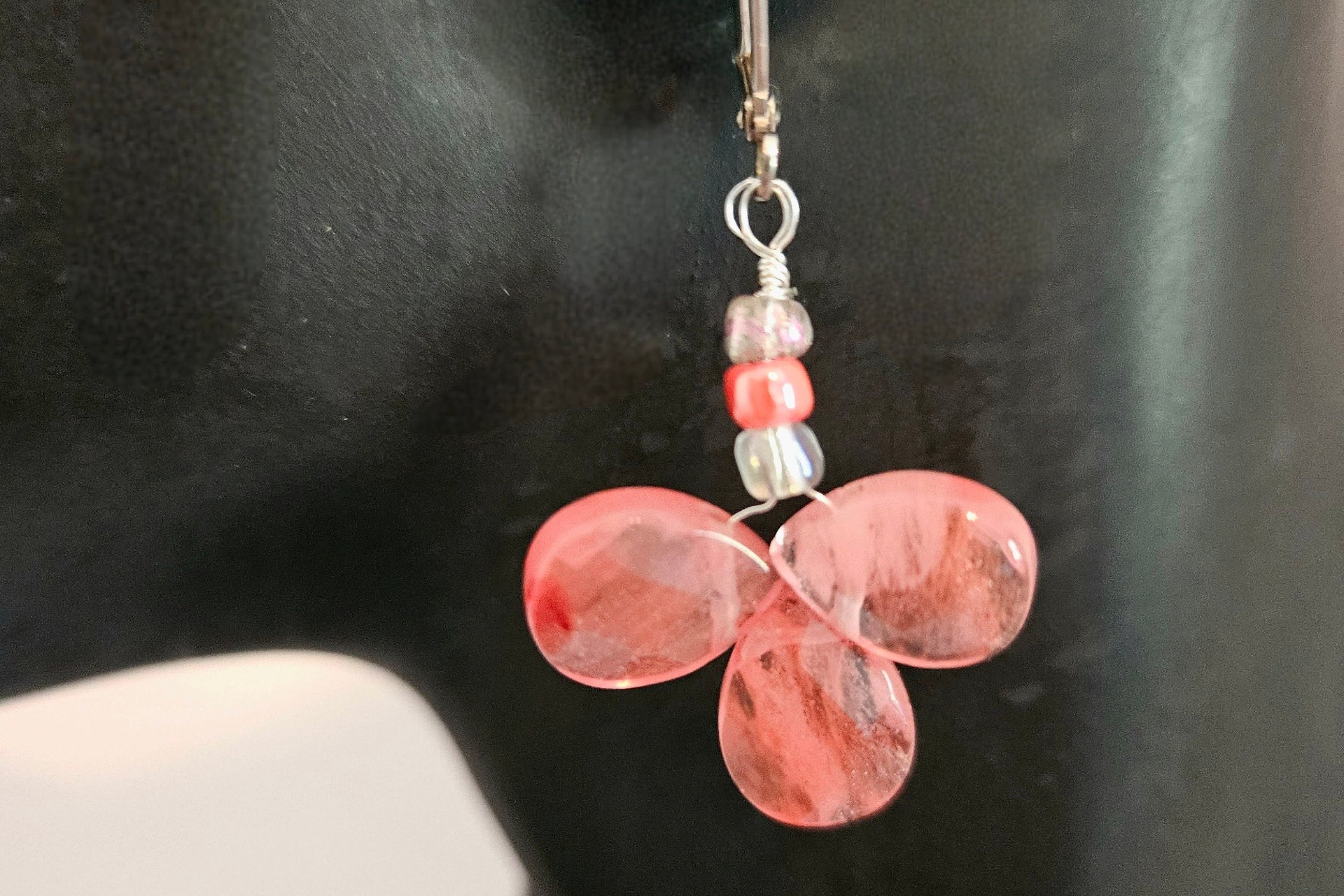 Blushing Petals Rose Quartz Earrings