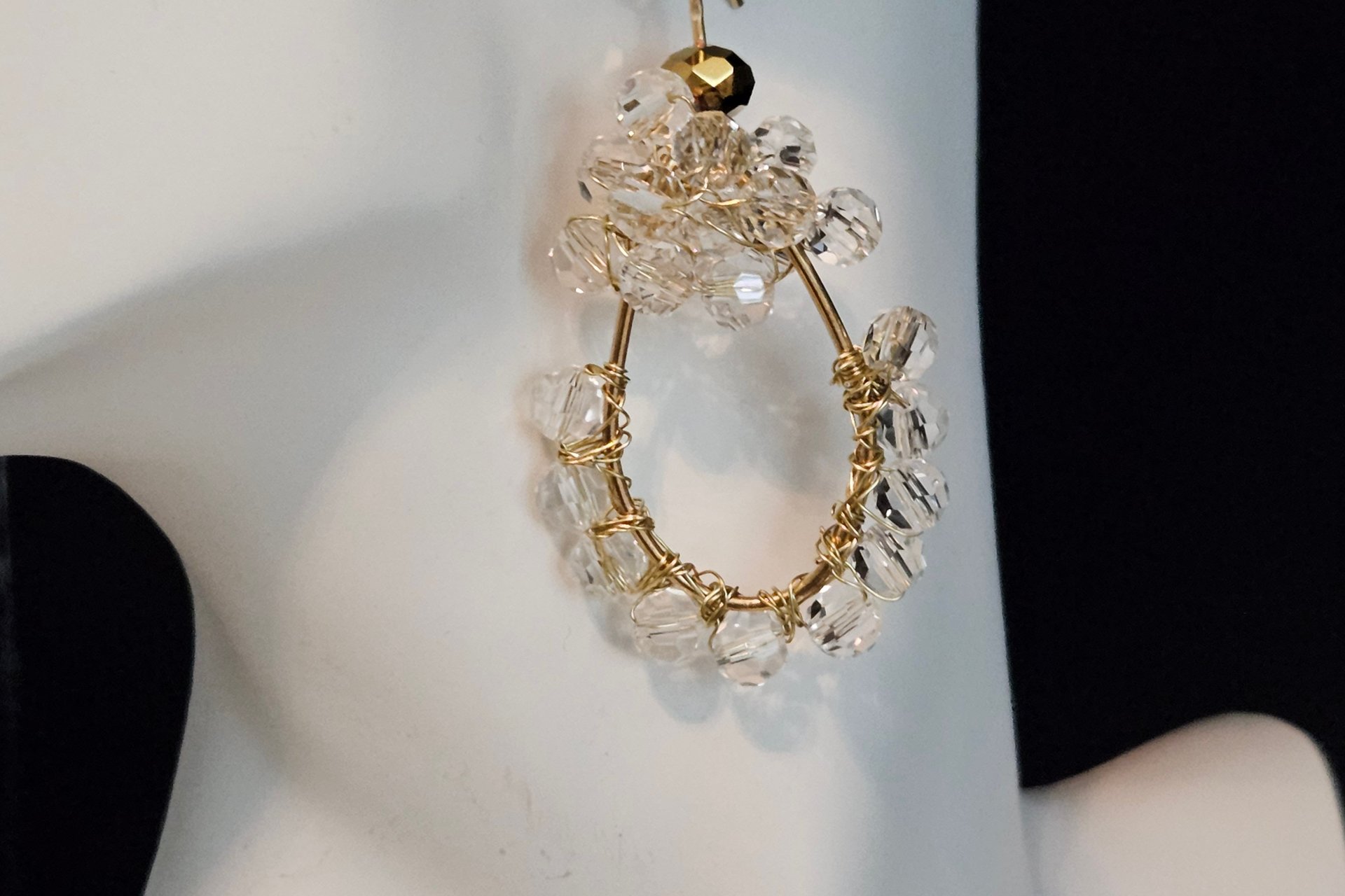 Glistening Wirewrapped Crystal Earrings