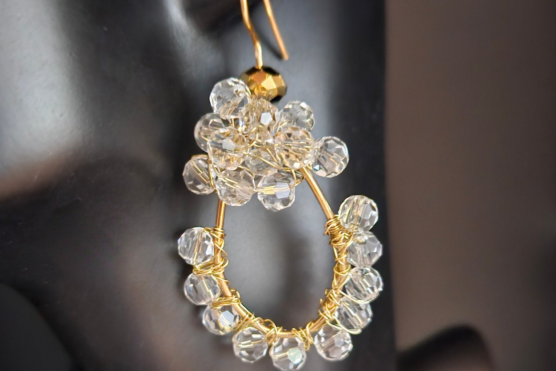 Glistening Wirewrapped Crystal Earrings