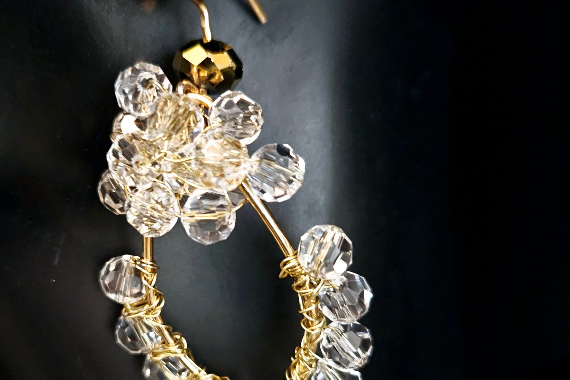 Glistening Wirewrapped Crystal Earrings