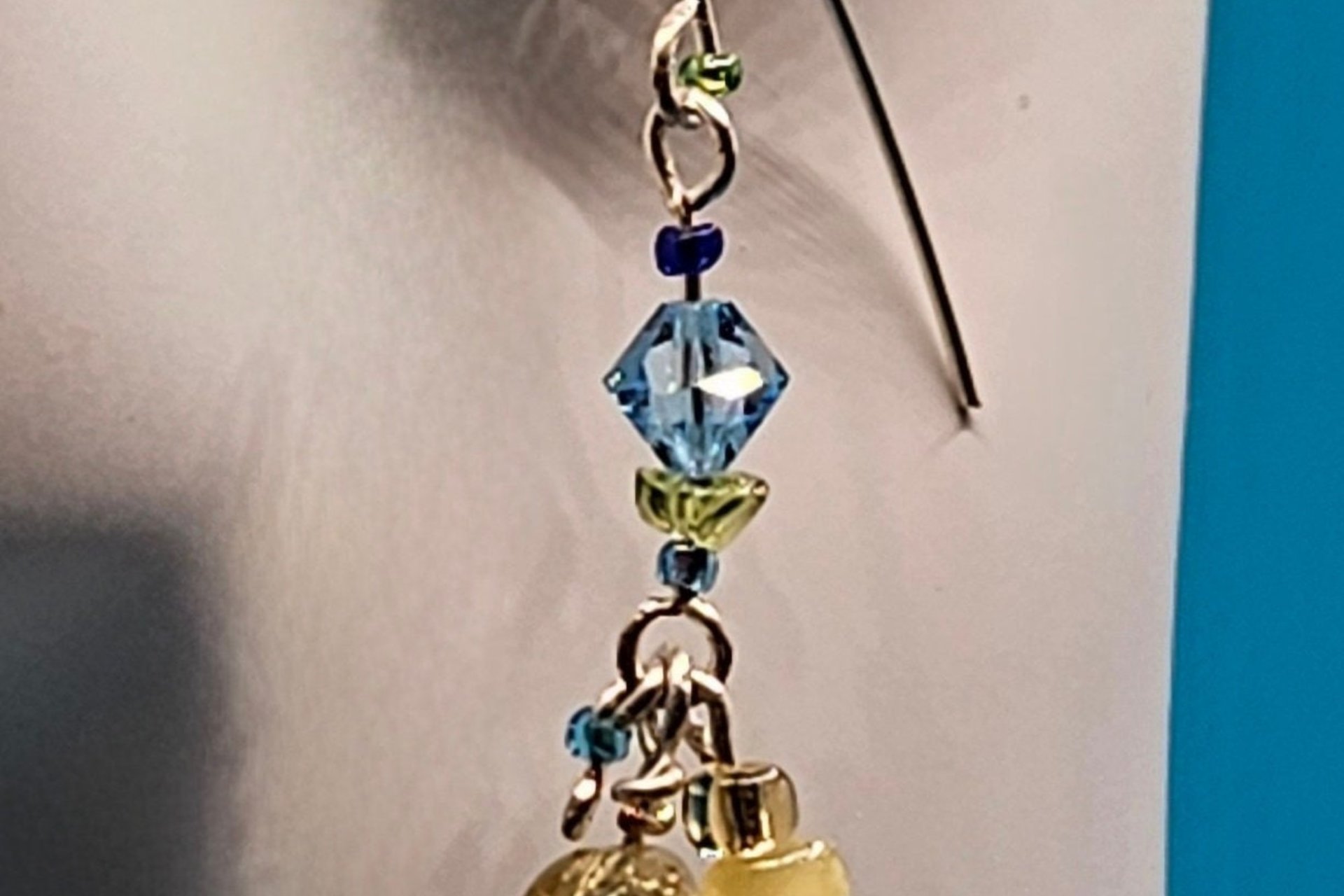 Magical Yellow and Blue Swarovski Cluster Earrings