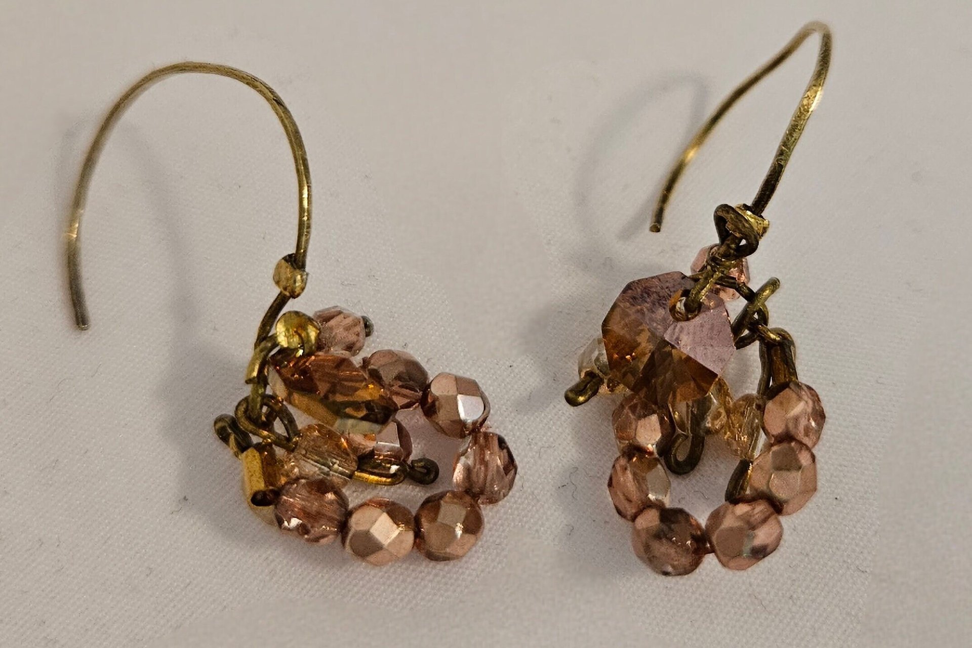 Faceted Plum Czech Earrings