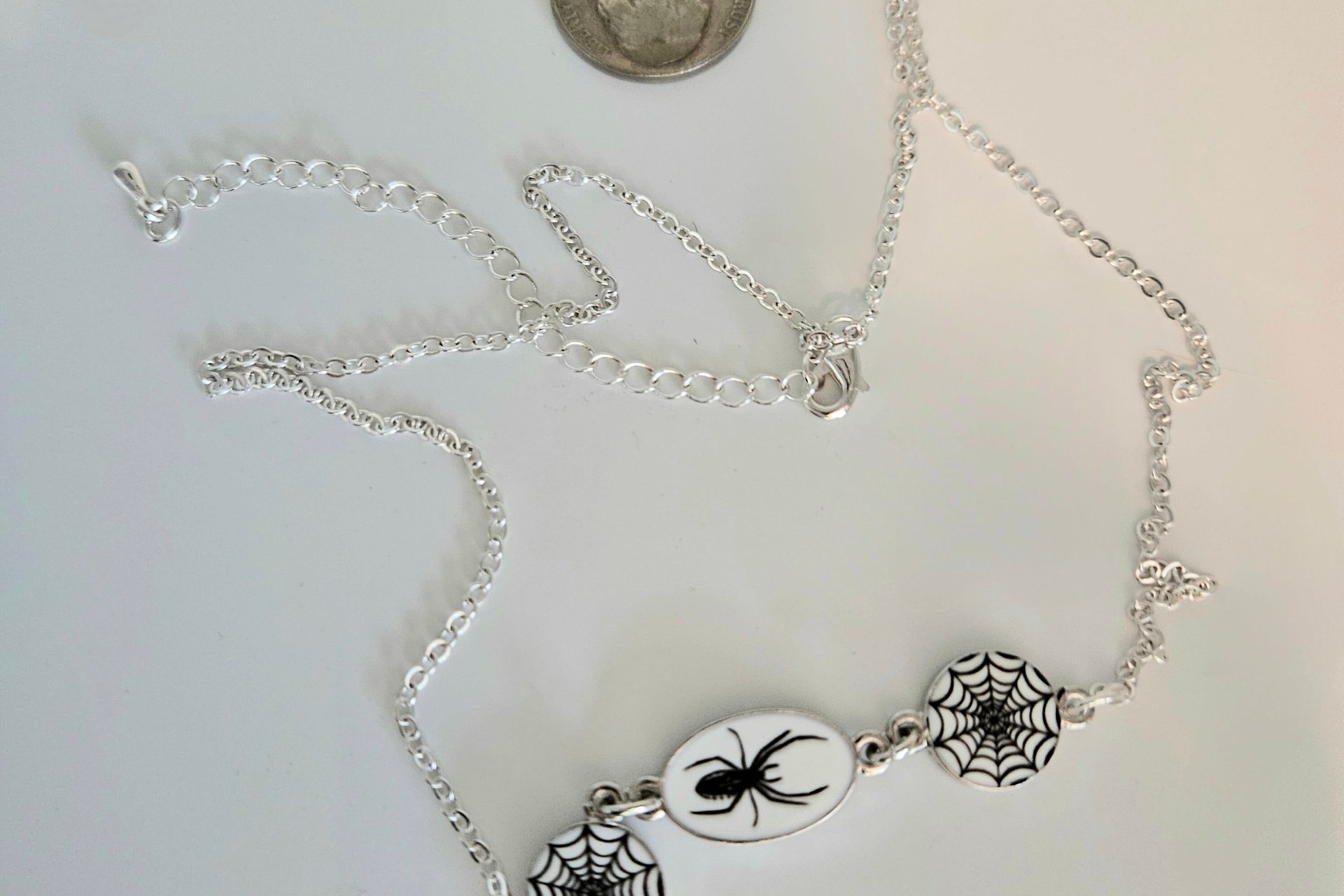 Halloween Spider Design Necklace and Earrings Jewelry Set for Women