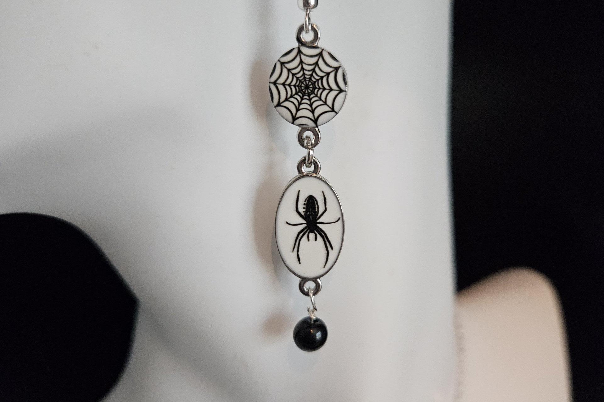 Halloween Spider Design Necklace and Earrings Jewelry Set for Women