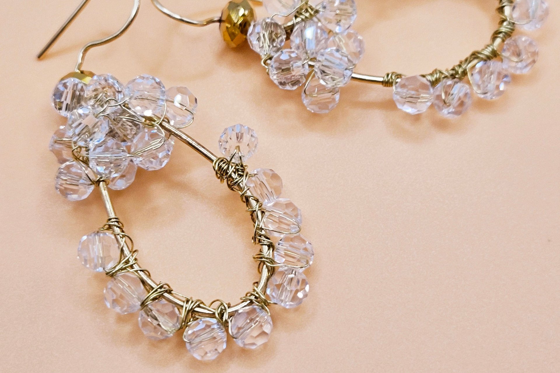 Glistening Wirewrapped Crystal Earrings