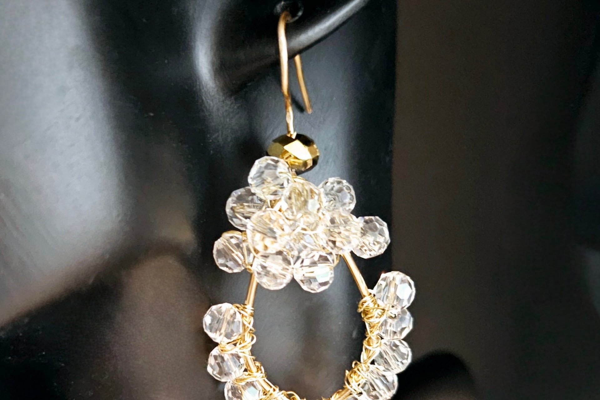 Glistening Wirewrapped Crystal Earrings