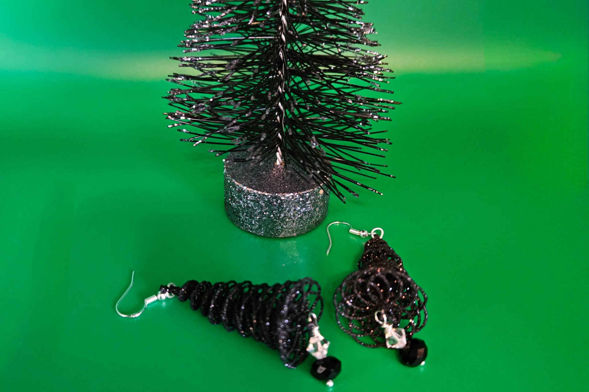 Black Christmas Tree Earrings or ornaments