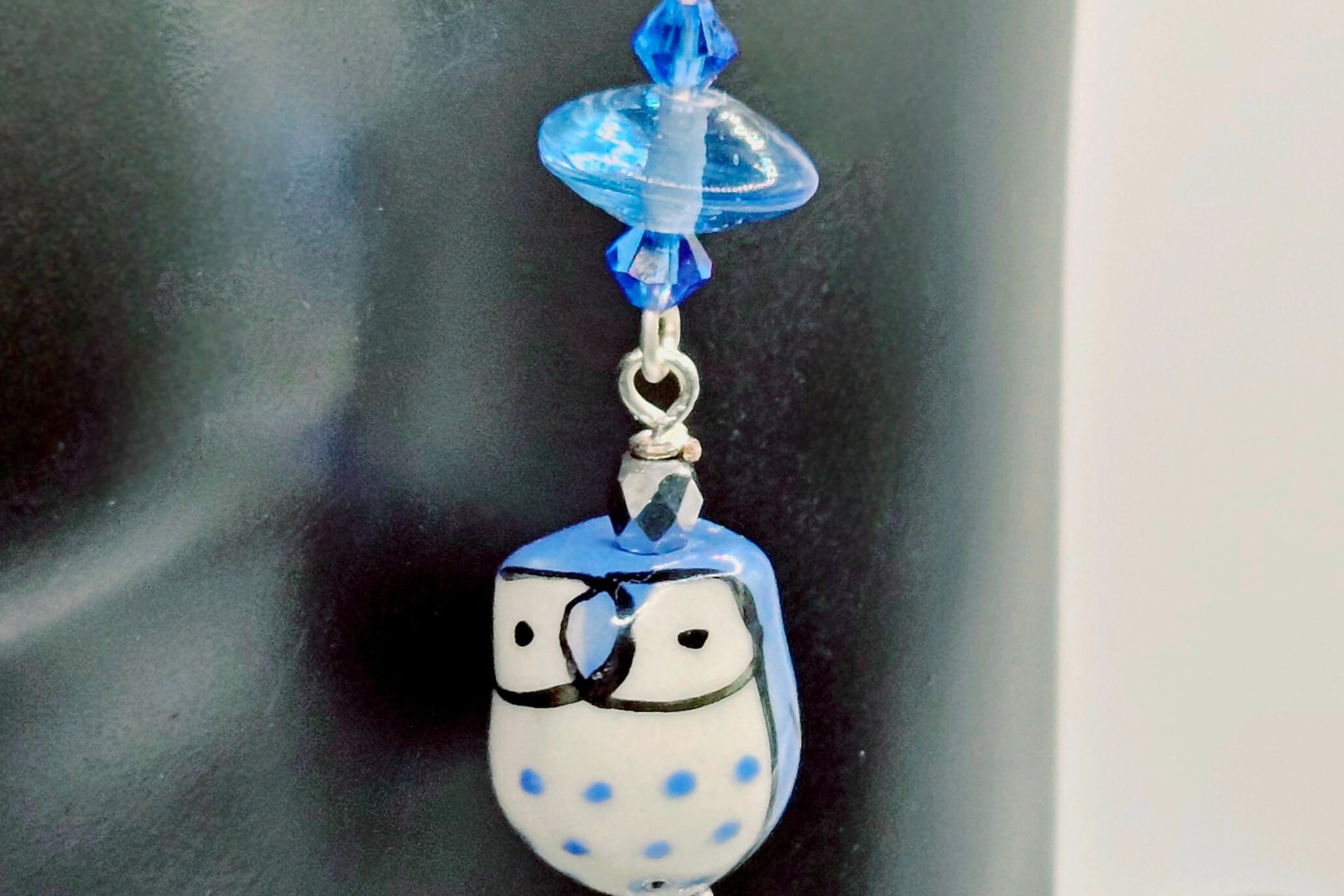 Mystical Blue Owl Earrings