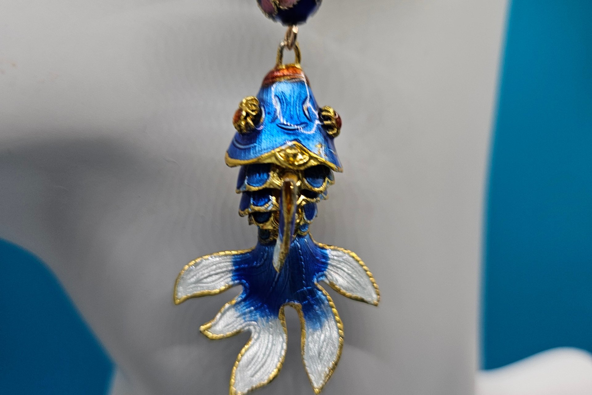 Cloisonne Fantail Goldfish Earrings