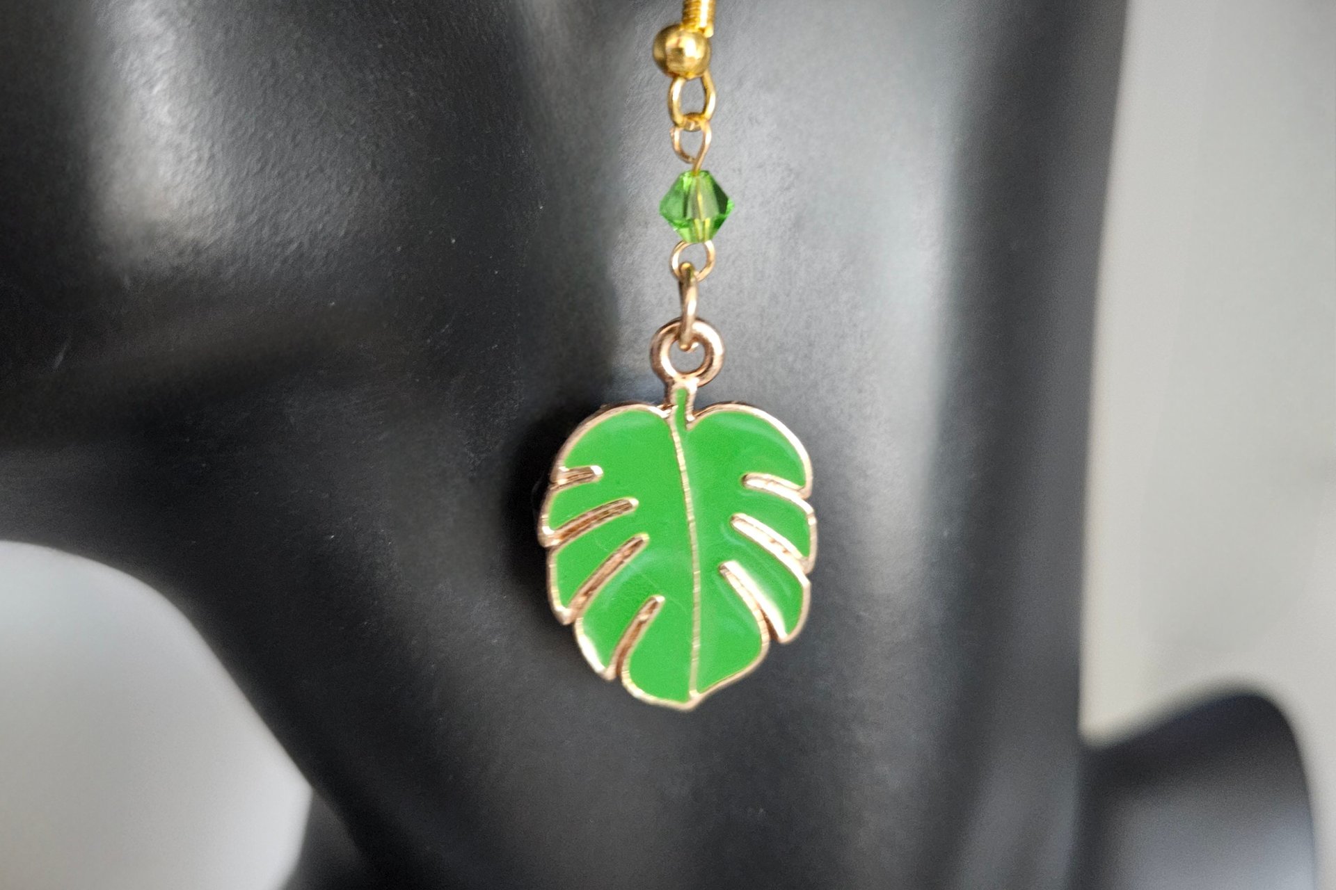 Green Leaf Earrings