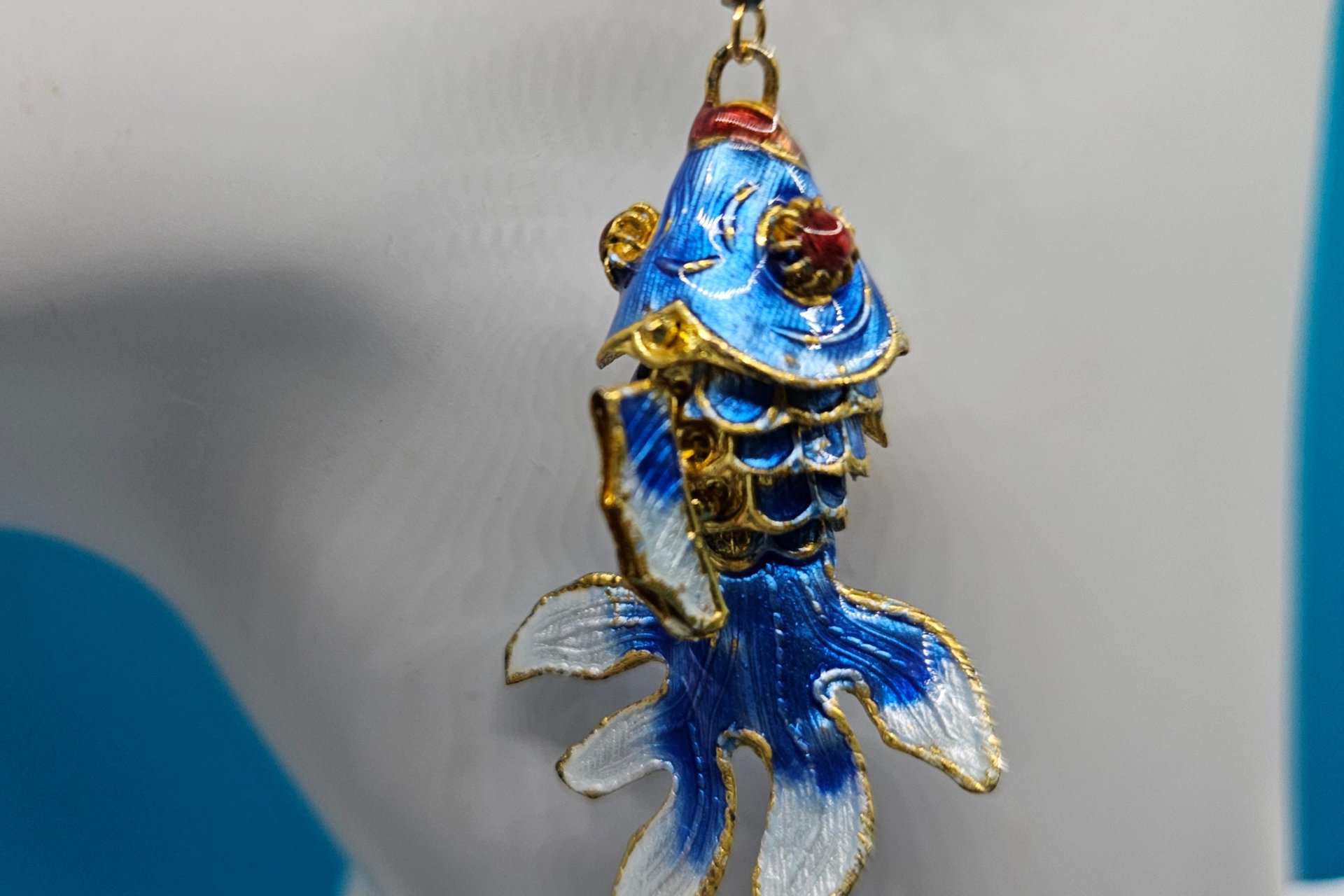 Cloisonne Fantail Goldfish Earrings