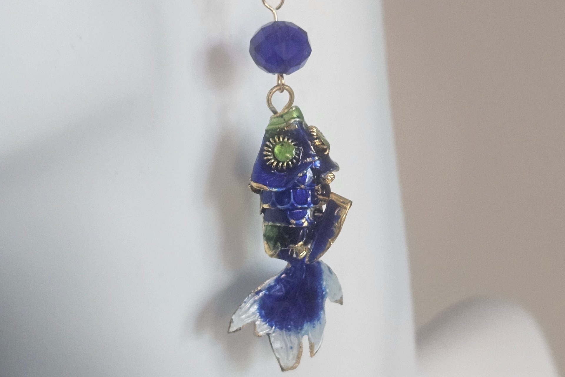 Cloisonne Fantail Goldfish Earrings