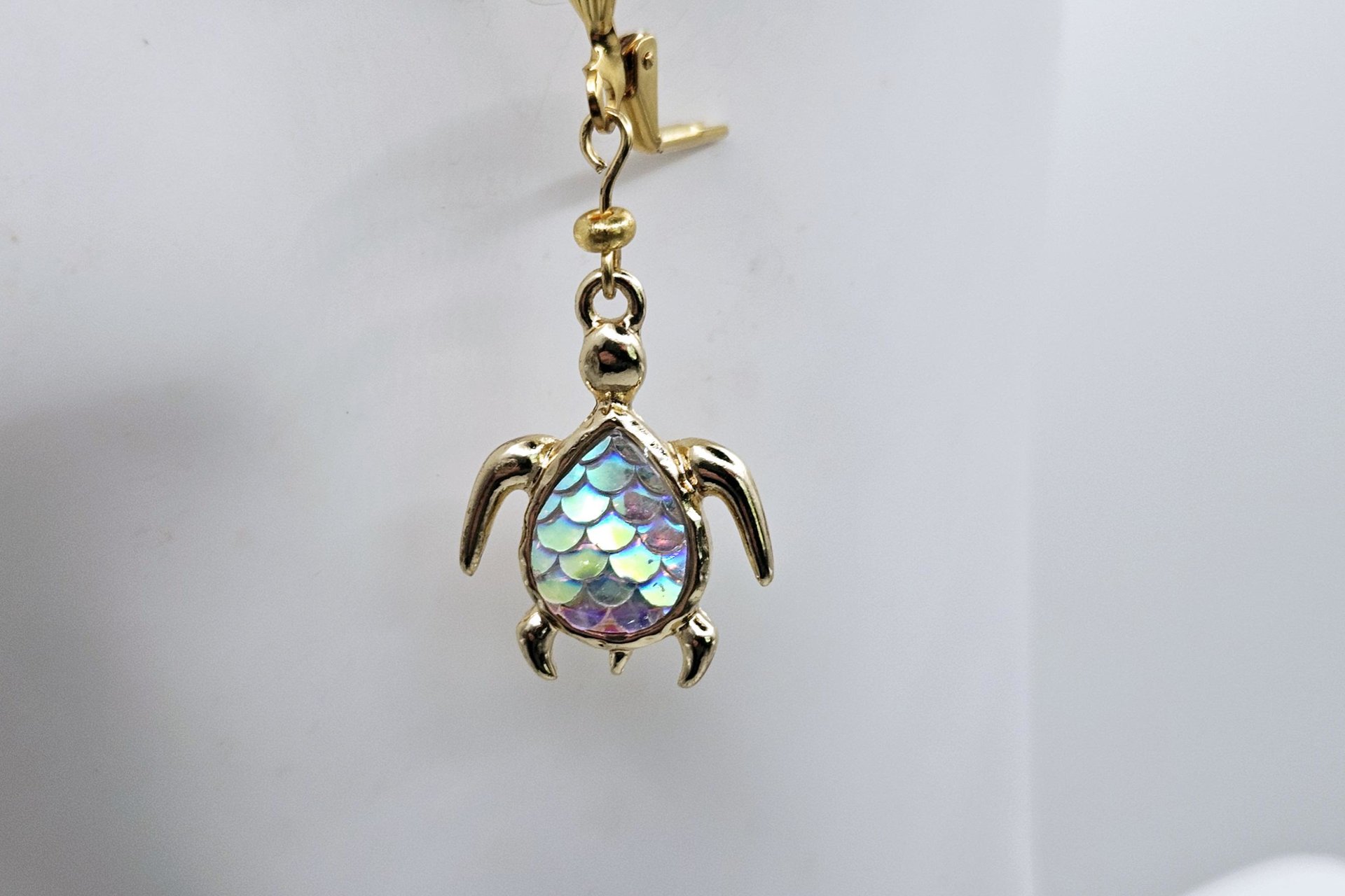 Sea Turtle Iridescent Earrings