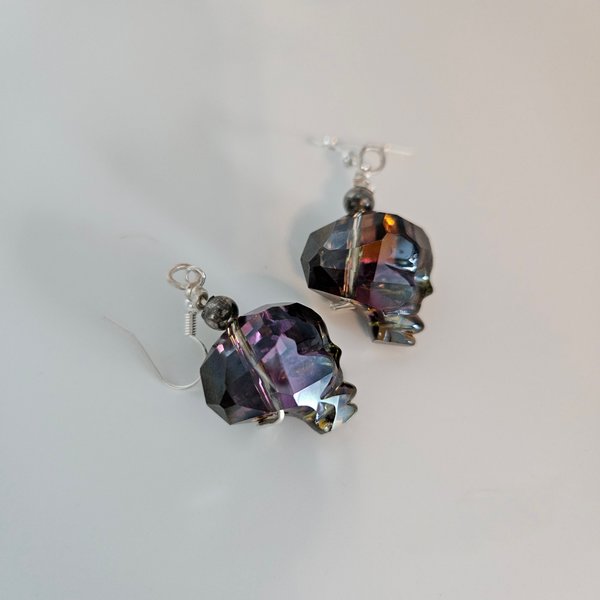 Halloween Crystal Skull Earrings