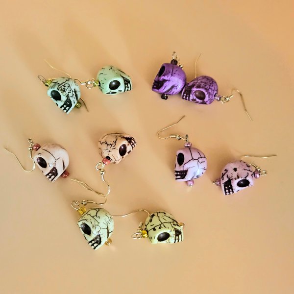 Ghostly Skull Earrings in five colors